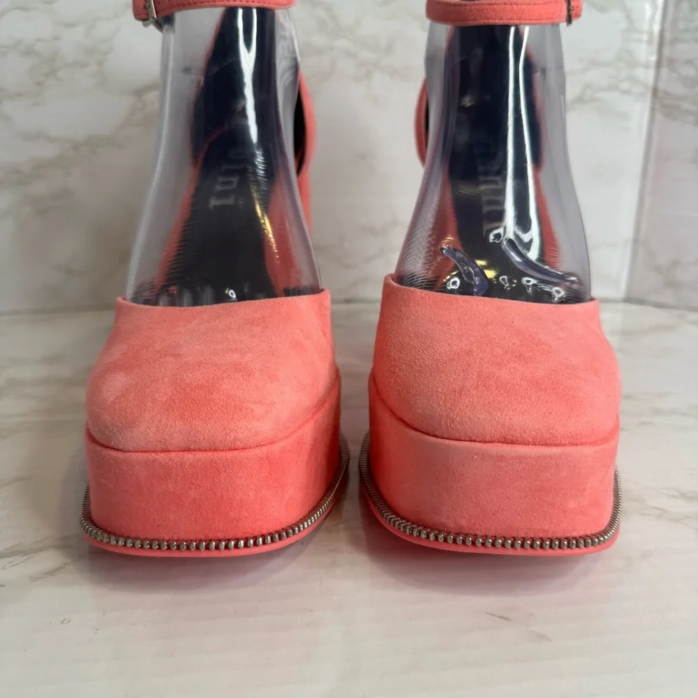 Gianni Bini OTTEN Suede Ankle Strap Platform Pumps Size 9.5 M barbiecore cute